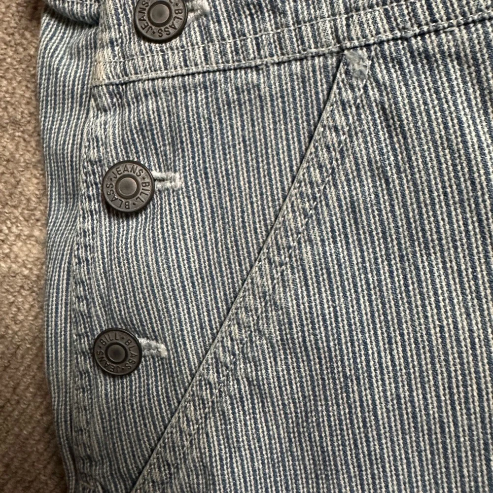 Vintage Women’s Bill Blass Light Blue Striped Overalls - Picture 3 of 4